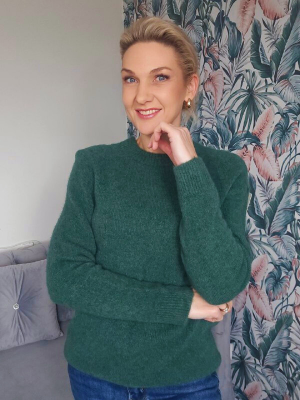 Žalias megztukas su baby alpaka moterims