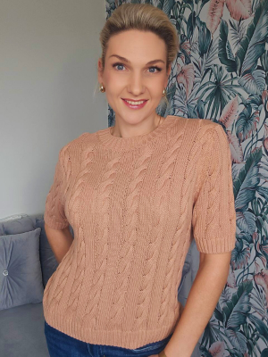 Medvilninė palaidinė moterims, persikinės spalvos